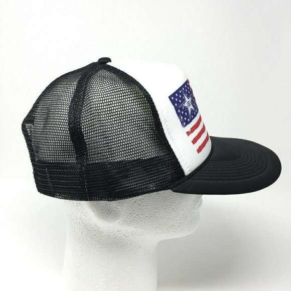 Rockstar Energy Drink Mesh Trucker Snapback Baseball Cap American USA Flag Hat - Picture 4 of 6